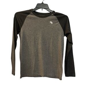 Boy’s Abercrombie Kids Sz 13/14 Long Sleeve Shirt 2 Toned Gray Cotton Blend